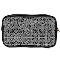 Cyberpunk Silver Print Pattern  Travel Toiletry Bag (one Side) by dflcprints