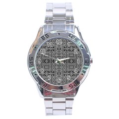 Cyberpunk Silver Print Pattern  Stainless Steel Watch by dflcprints