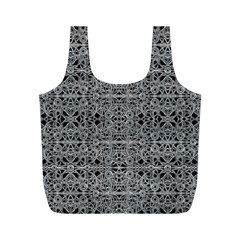 Cyberpunk Silver Print Pattern  Reusable Bag (m) by dflcprints