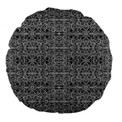 Cyberpunk Silver Print Pattern  18  Premium Flano Round Cushion  by dflcprints