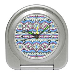 Aztec Style Pattern In Pastel Colors Desk Alarm Clock by dflcprints