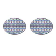 Aztec Style Pattern In Pastel Colors Cufflinks (oval) by dflcprints