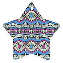 Aztec Style Pattern In Pastel Colors Star Ornament (two Sides) by dflcprints