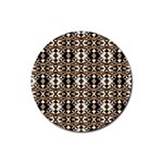 Geometric Tribal Style Pattern in Brown Colors Scarf Drink Coaster (Round) Front