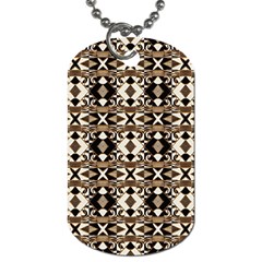 Geometric Tribal Style Pattern In Brown Colors Scarf Dog Tag (one Sided) by dflcprints