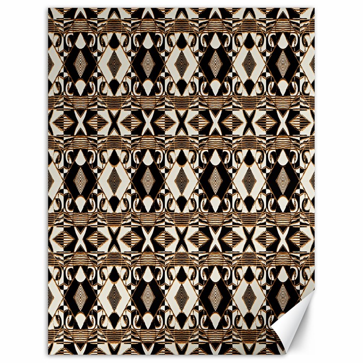 Geometric Tribal Style Pattern in Brown Colors Scarf Canvas 18  x 24  (Unframed)