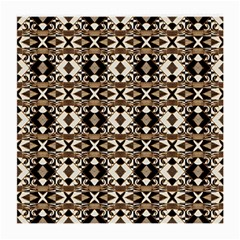 Geometric Tribal Style Pattern In Brown Colors Scarf Glasses Cloth (medium, Two Sided) by dflcprints