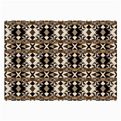 Geometric Tribal Style Pattern In Brown Colors Scarf Glasses Cloth (large) by dflcprints