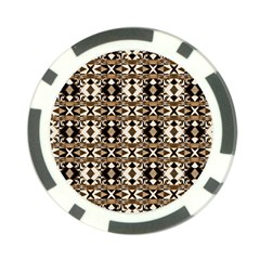 Geometric Tribal Style Pattern In Brown Colors Scarf Poker Chip by dflcprints