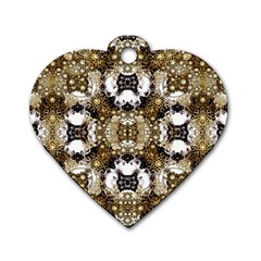 Baroque Ornament Pattern Print Dog Tag Heart (one Sided)  by dflcprints
