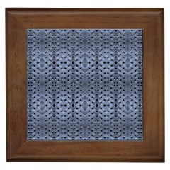 Futuristic Geometric Pattern Design Print In Blue Tones Framed Ceramic Tile by dflcprints