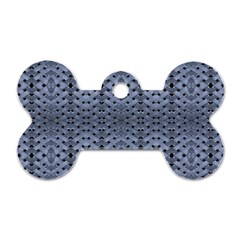 Futuristic Geometric Pattern Design Print In Blue Tones Dog Tag Bone (two Sided) by dflcprints