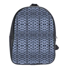 Futuristic Geometric Pattern Design Print In Blue Tones School Bag (xl) by dflcprints