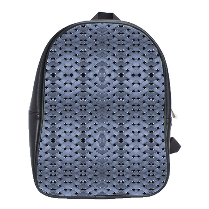 Futuristic Geometric Pattern Design Print in Blue Tones School Bag (XL)