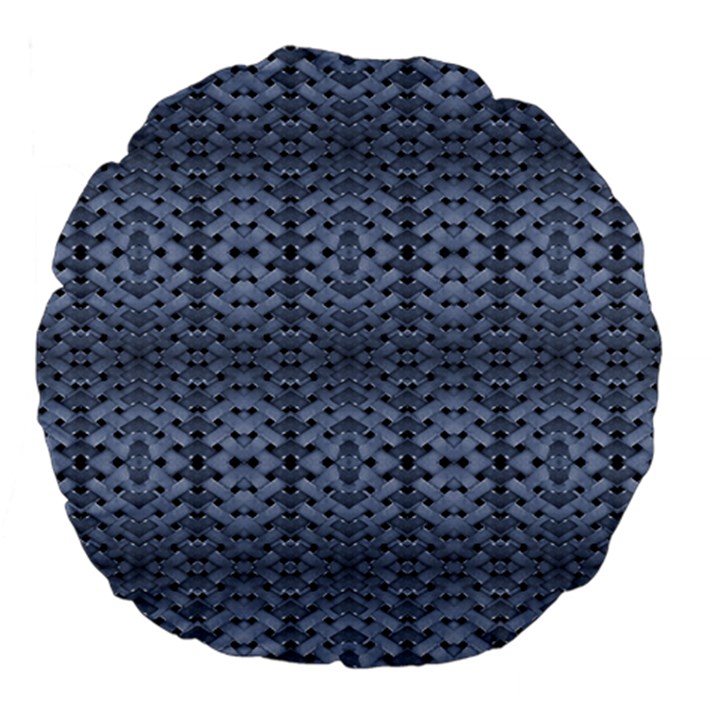 Futuristic Geometric Pattern Design Print in Blue Tones 18  Premium Flano Round Cushion 