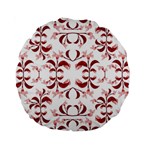 Floral Print Modern Pattern in Red and White Tones 15  Premium Round Cushion  Front