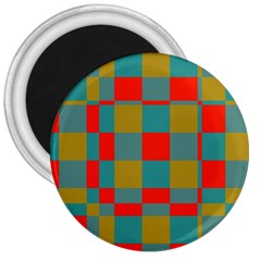 Squares In Retro Colors 3  Magnet by LalyLauraFLM