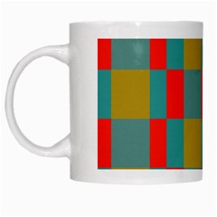 Squares In Retro Colors White Mug by LalyLauraFLM