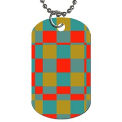 Squares In Retro Colors Dog Tag (one Side) by LalyLauraFLM