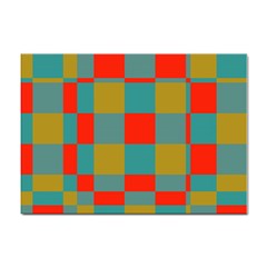 Squares In Retro Colors Sticker A4 (10 Pack) by LalyLauraFLM