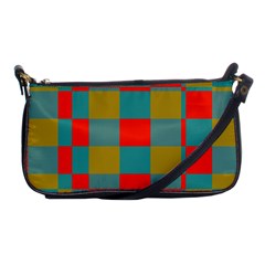 Squares In Retro Colors Shoulder Clutch Bag by LalyLauraFLM