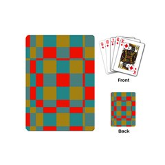 Squares In Retro Colors Playing Cards (mini) by LalyLauraFLM