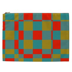 Squares In Retro Colors Cosmetic Bag (xxl) by LalyLauraFLM