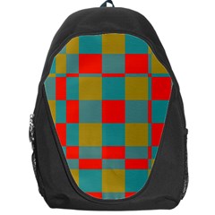 Squares In Retro Colors Backpack Bag by LalyLauraFLM