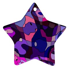 Blue Purple Chaos Ornament (star) by LalyLauraFLM