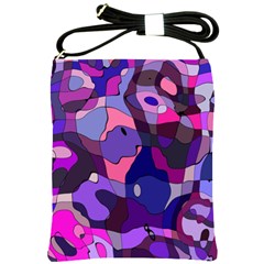 Blue Purple Chaos Shoulder Sling Bag by LalyLauraFLM
