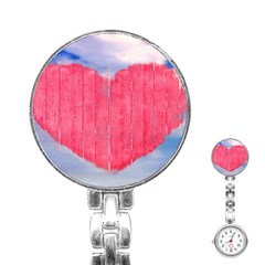 Pop Art Style Love Concept Stainless Steel Nurses Watch by dflcprints