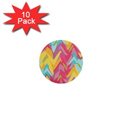 Paint Strokes Abstract Design 1  Mini Button (10 Pack)  by LalyLauraFLM
