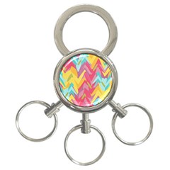 Paint Strokes Abstract Design 3-ring Key Chain by LalyLauraFLM