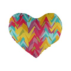 Paint Strokes Abstract Design 16  Premium Heart Shape Cushion  by LalyLauraFLM