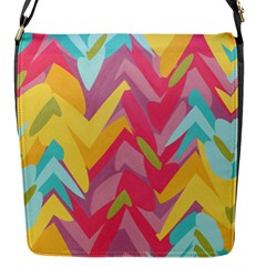 Paint Strokes Abstract Design Flap Closure Messenger Bag (small)