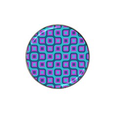 Blue Purple Squares Pattern Hat Clip Ball Marker (4 Pack) by LalyLauraFLM