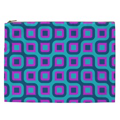 Blue Purple Squares Pattern Cosmetic Bag (xxl) by LalyLauraFLM