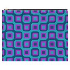 Blue Purple Squares Pattern Cosmetic Bag (xxxl) by LalyLauraFLM