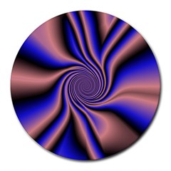 Purple Blue Swirl Round Mousepad by LalyLauraFLM