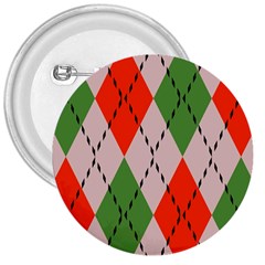 Argyle Pattern Abstract Design 3  Button by LalyLauraFLM