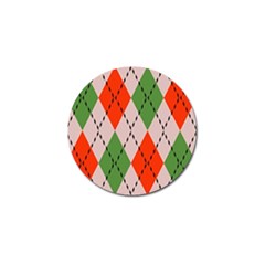 Argyle Pattern Abstract Design Golf Ball Marker