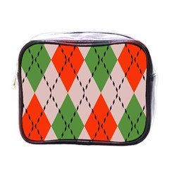 Argyle Pattern Abstract Design Mini Toiletries Bag (one Side) by LalyLauraFLM