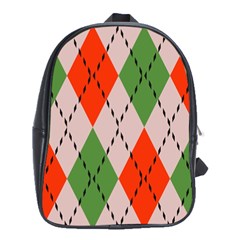 Argyle Pattern Abstract Design School Bag (xl) by LalyLauraFLM
