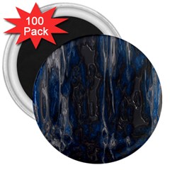 Blue Black Texture 3  Magnet (100 Pack) by LalyLauraFLM