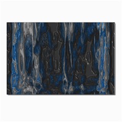 Blue Black Texture Postcard 4 x 6  (pkg Of 10) by LalyLauraFLM