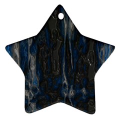 Blue Black Texture Star Ornament (two Sides) by LalyLauraFLM