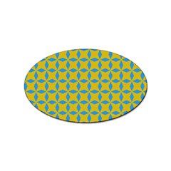 Blue Diamonds Pattern Sticker (oval) by LalyLauraFLM