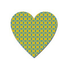 Blue Diamonds Pattern Magnet (heart) by LalyLauraFLM