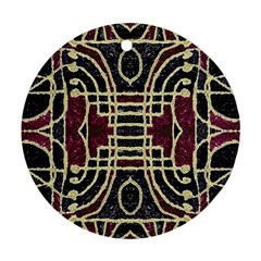 Tribal Style Ornate Grunge Pattern  Round Ornament by dflcprints