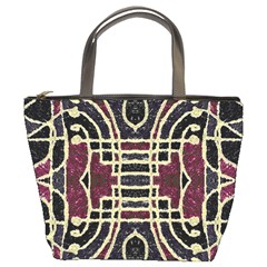 Tribal Style Ornate Grunge Pattern  Bucket Handbag by dflcprints